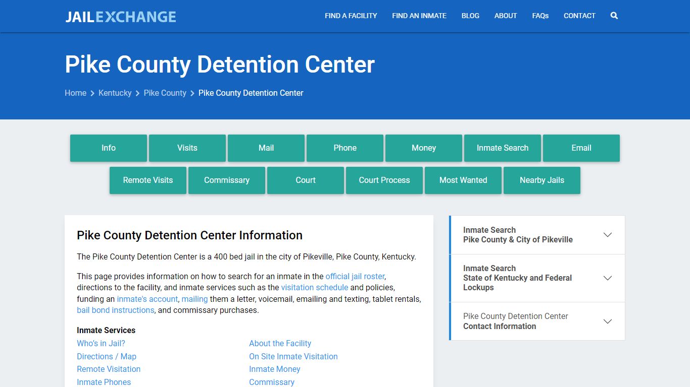Pike County Detention Center, KY Inmate Search, Information - Jail Exchange